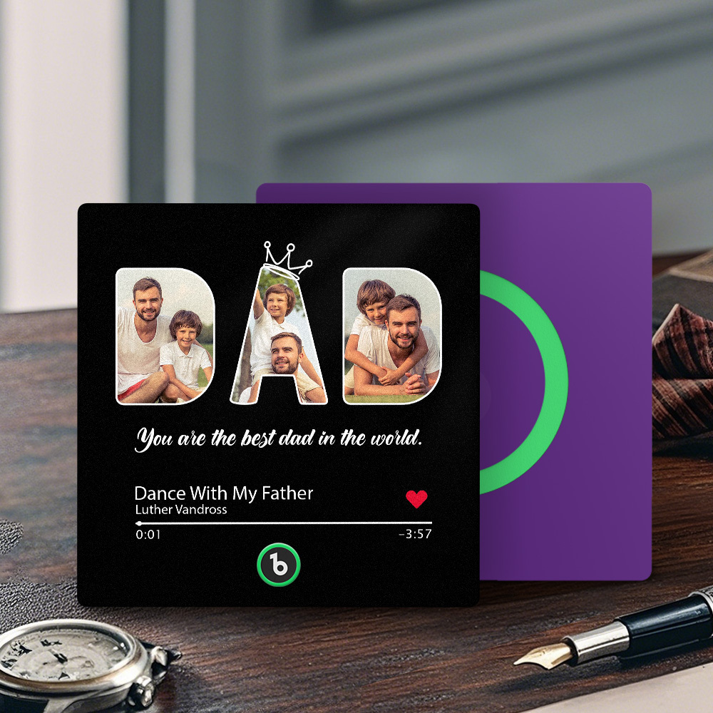 Custom Dad Music Fridge Magnet Gift for Father