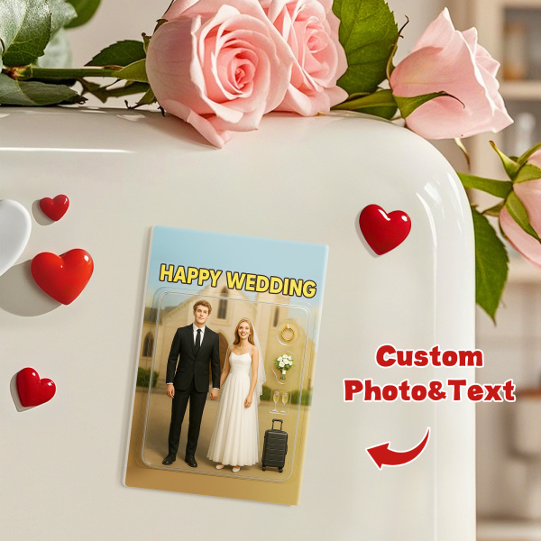 Full Body Custom 3D Effect Action Figure Pack Packaging Toy Box Style Art Gift Personalized Acrylic Fridge Magnets Couple's Gifts Wedding Gifts