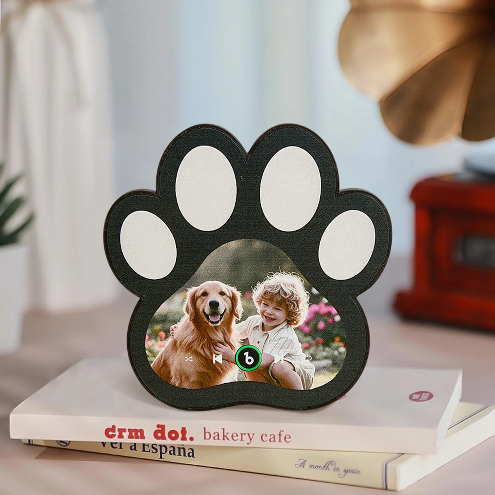 Custom Music Fridge Magnet Personalized Paw Print Song Magnets That Can Play Music Anniversary Gifts Memorial Gifts for Pet Lovers