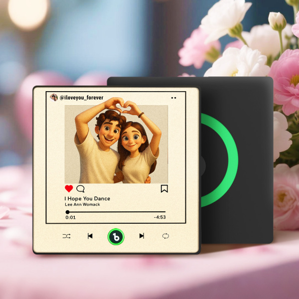 Personalized Cartoon Instagram Style Photo Album Fridge Magnet Music Wall Photo Sticker Music Movement That Can Be Played Without Cell Phone Music Fridge Magnet Pro Can Play Songs Best Gift for Lover -