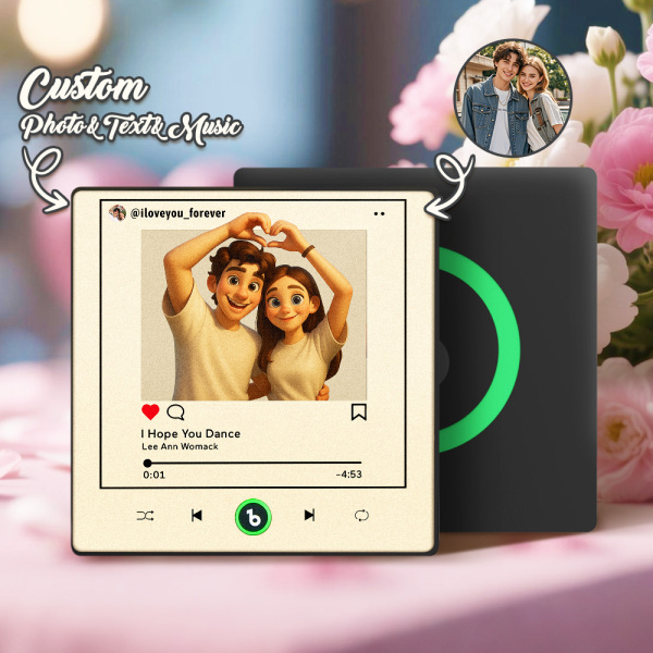 Personalized Cartoon Instagram Style Photo Album Fridge Magnet Music Wall Photo Sticker Music Movement That Can Be Played Without Cell Phone Music Fridge Magnet Pro Can Play Songs Best Gift for Lover -