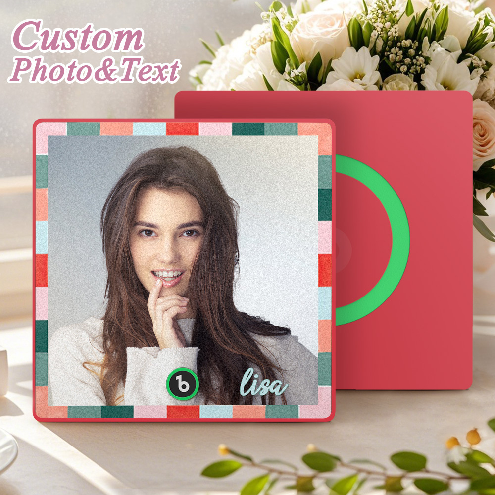 Custom Music Fridge Magnets Single Color Frame Style Custom Music Picture And Lettering For Her