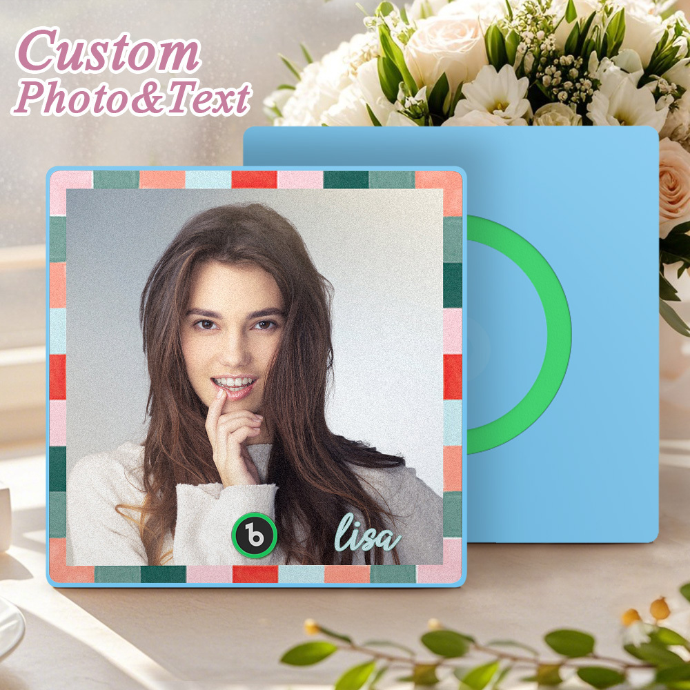 Custom Music Fridge Magnets Single Color Frame Style Custom Music Picture And Lettering For Her