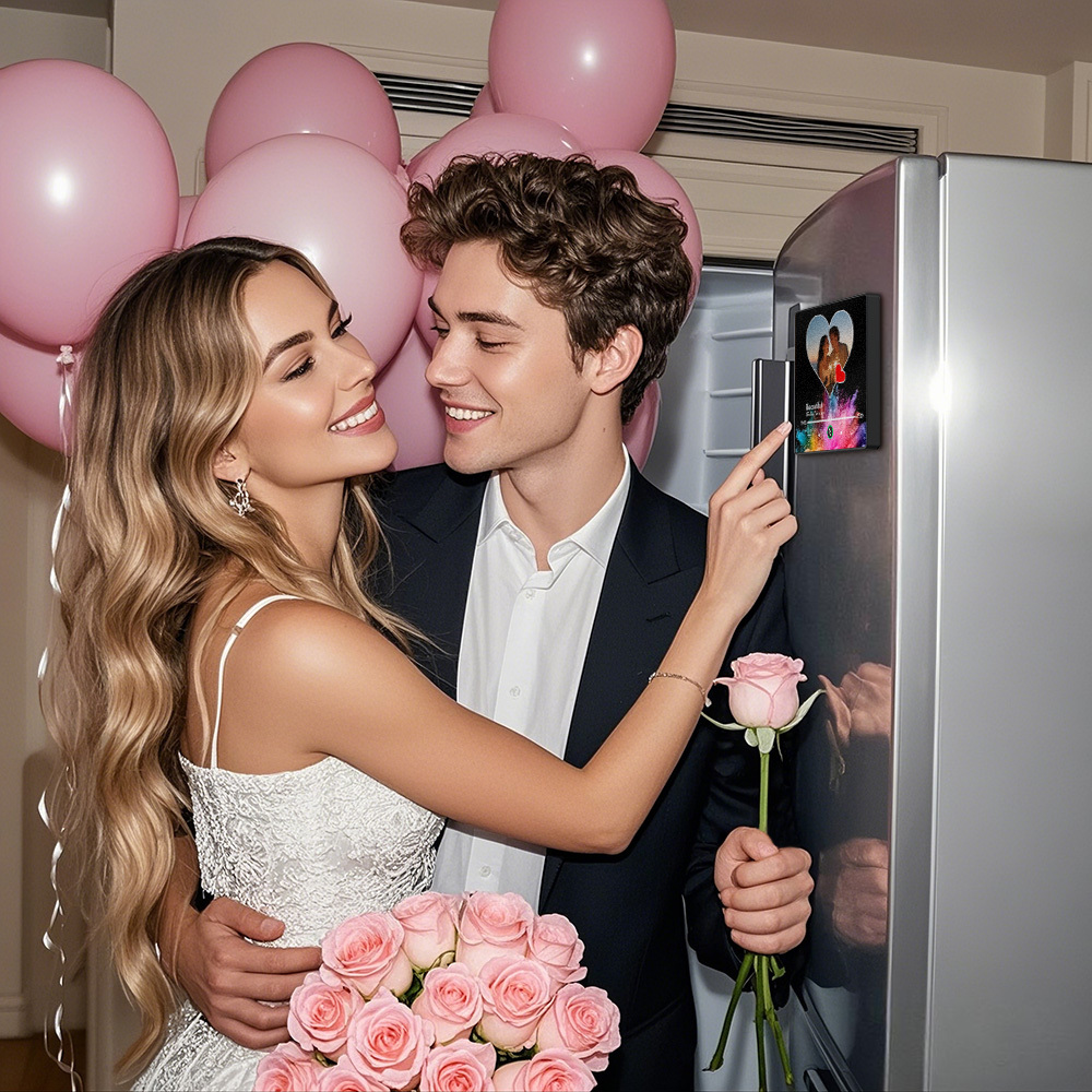 Custom Music Fridge Magnets With Colorful Heart Designs Custom Music And Images For Your Loved Ones