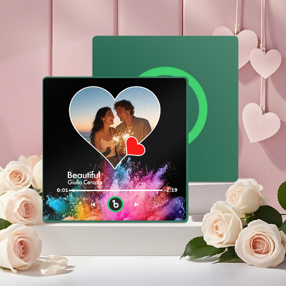 Custom Music Fridge Magnets With Colorful Heart Designs Custom Music And Images For Your Loved Ones