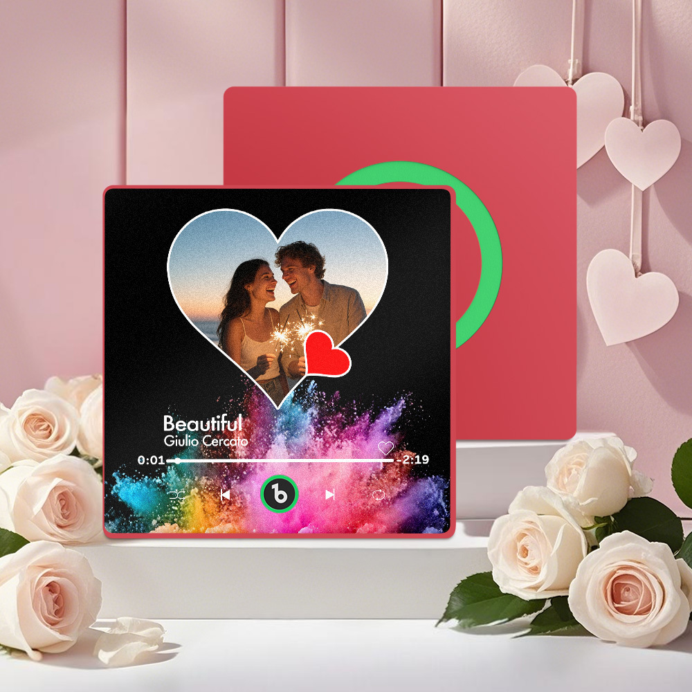 Custom Music Fridge Magnets With Colorful Heart Designs Custom Music And Images For Your Loved Ones