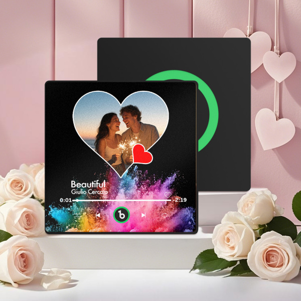 Custom Music Fridge Magnets With Colorful Heart Designs Custom Music And Images For Your Loved Ones