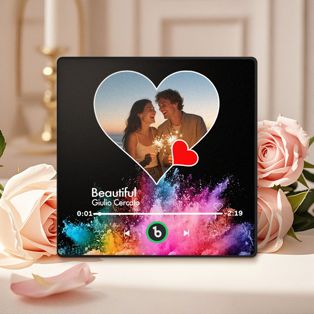 Custom Music Fridge Magnets With Colorful Heart Designs Custom Music And Images For Your Loved Ones