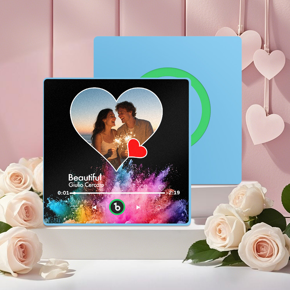 Custom Music Fridge Magnets With Colorful Heart Designs Custom Music And Images For Your Loved Ones