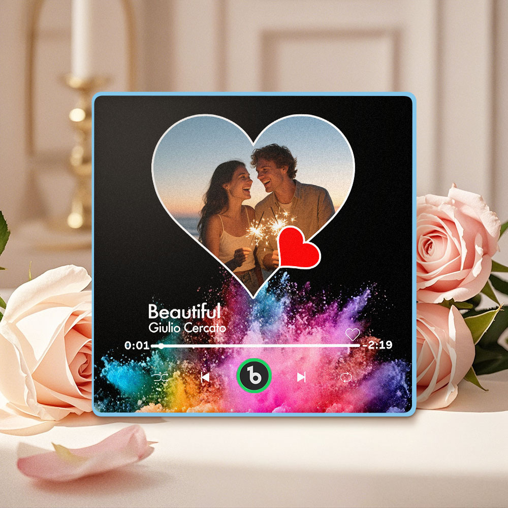 Custom Music Fridge Magnets With Colorful Heart Designs Custom Music And Images For Your Loved Ones