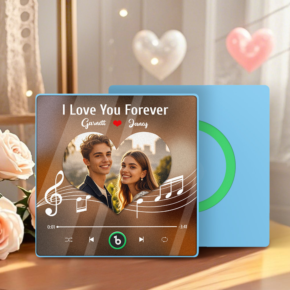 Custom Music Fridge Magnets With Sheet Music And Love Hearts Custom Photos And Text For Couples