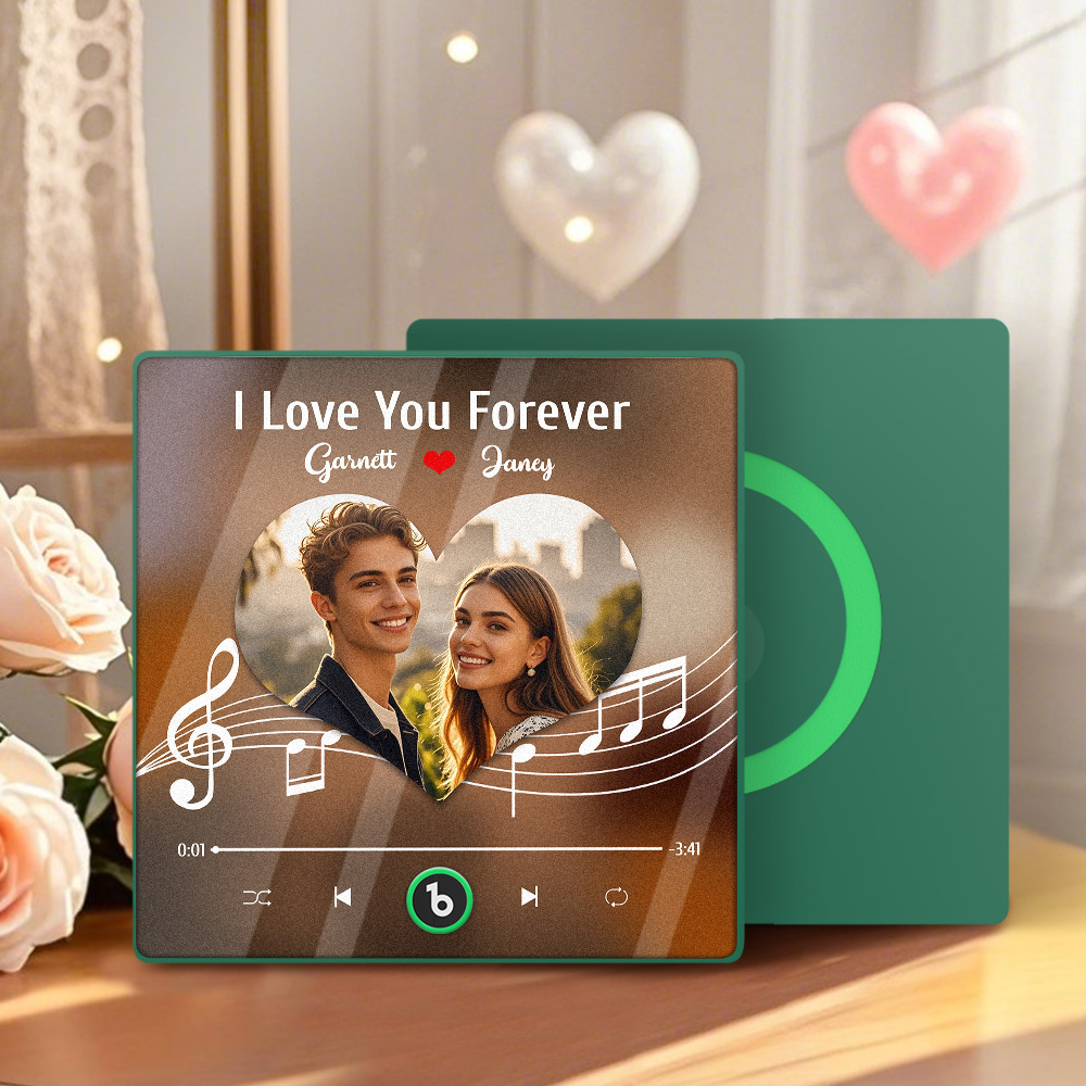 Custom Music Fridge Magnets With Sheet Music And Love Hearts Custom Photos And Text For Couples