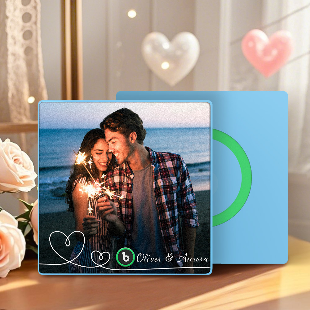 Custom Music Fridge Magnet Couple Photo Warm  Magnet Custom Music Fridge Magnet For Her