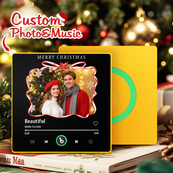 Christmas Gifts Custom Music Fridge Magnet Colorful Frame Music Wall Photo Sticker Personalized Song Fridge Magnet