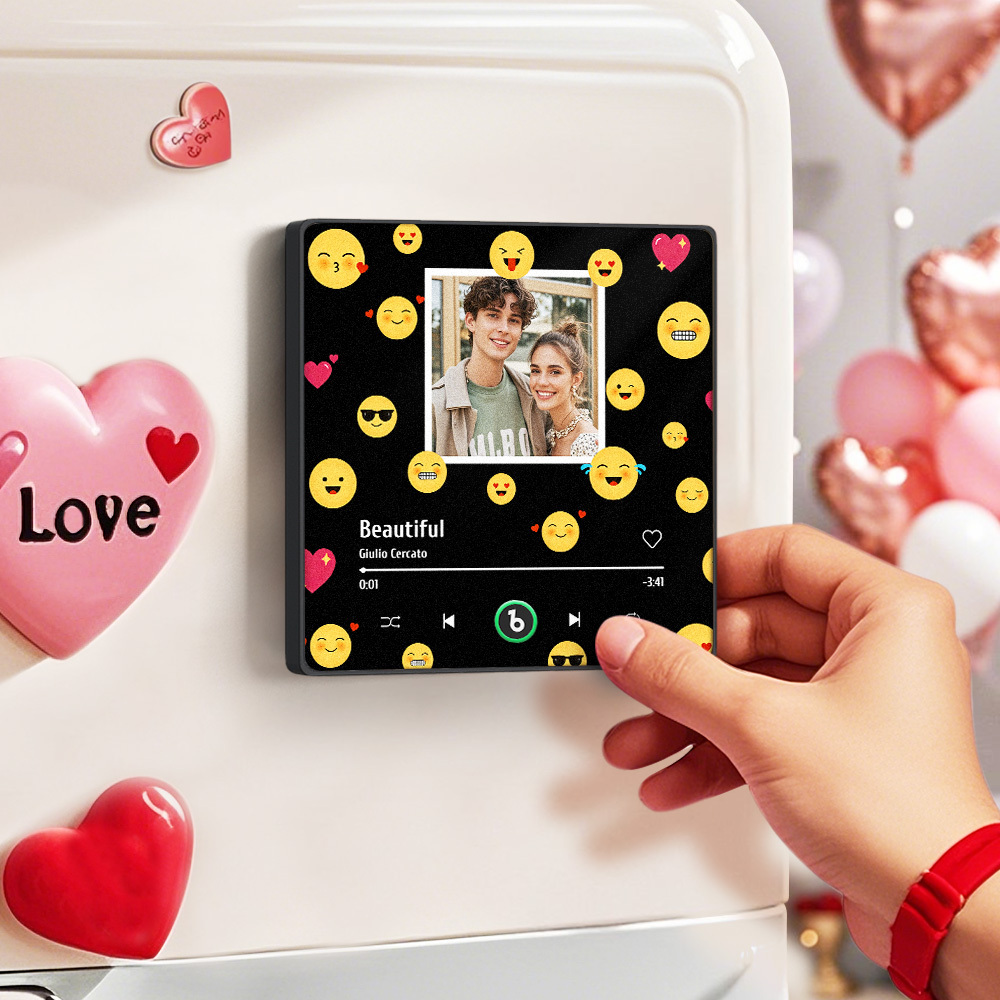 Custom Music Fridge Magnets With Emoji Custom Music And Images For Your Loved Ones
