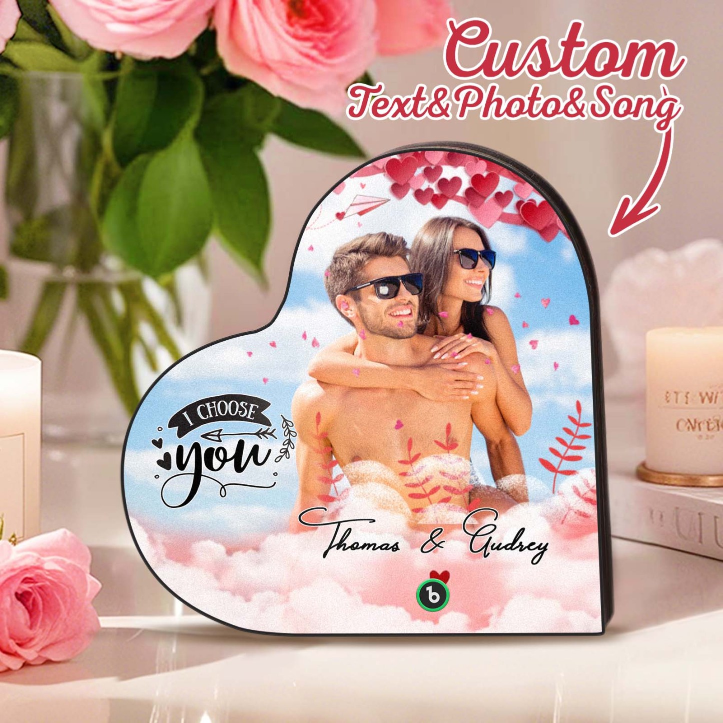 Personalized Music Fridge Magnet, Custom Music Wall Photo Sticker, Best Gift for Him - Photowatch