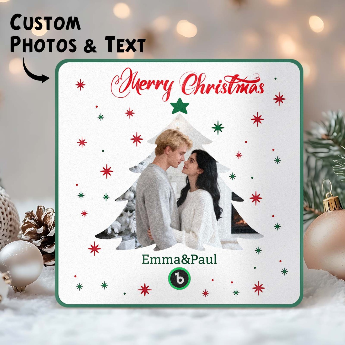 Custom Christmas Tree Music Fridge Magnet Personalized Music Photo for Your Loved Ones