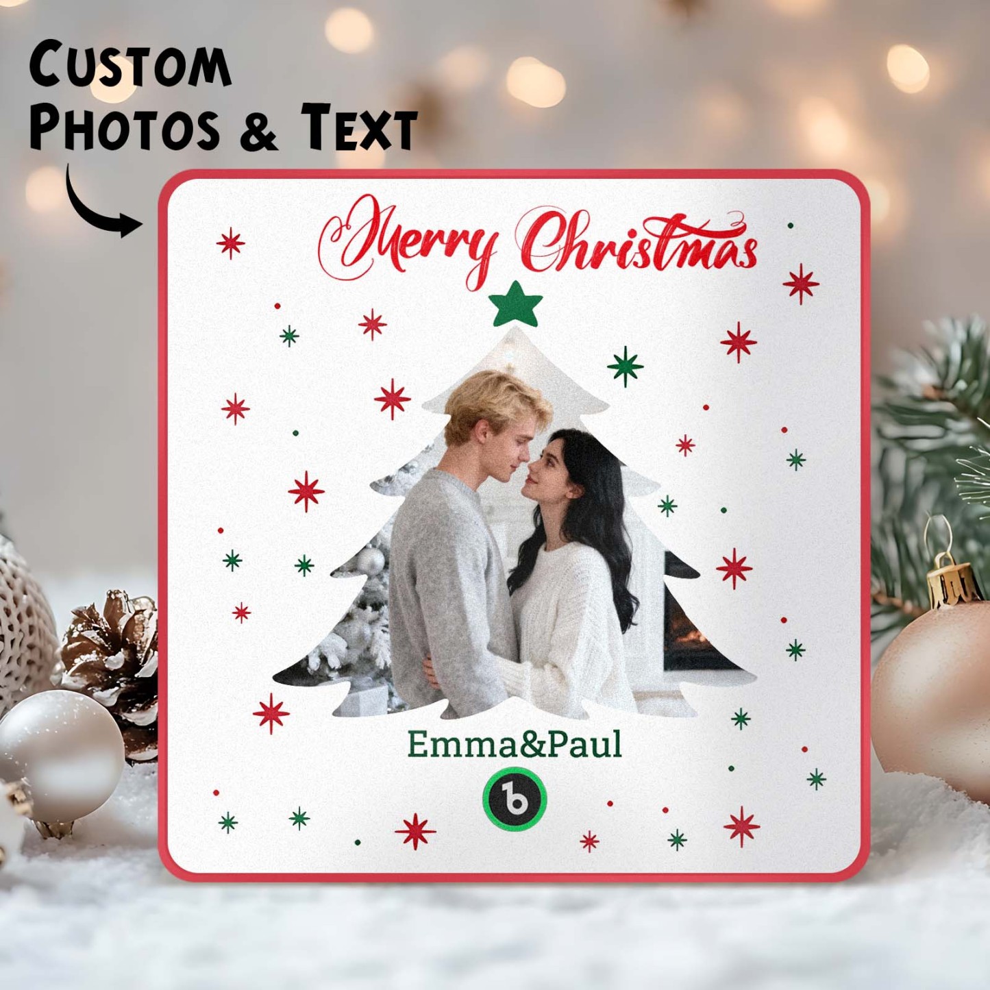 Custom Christmas Tree Music Fridge Magnet Personalized Music Photo for Your Loved Ones