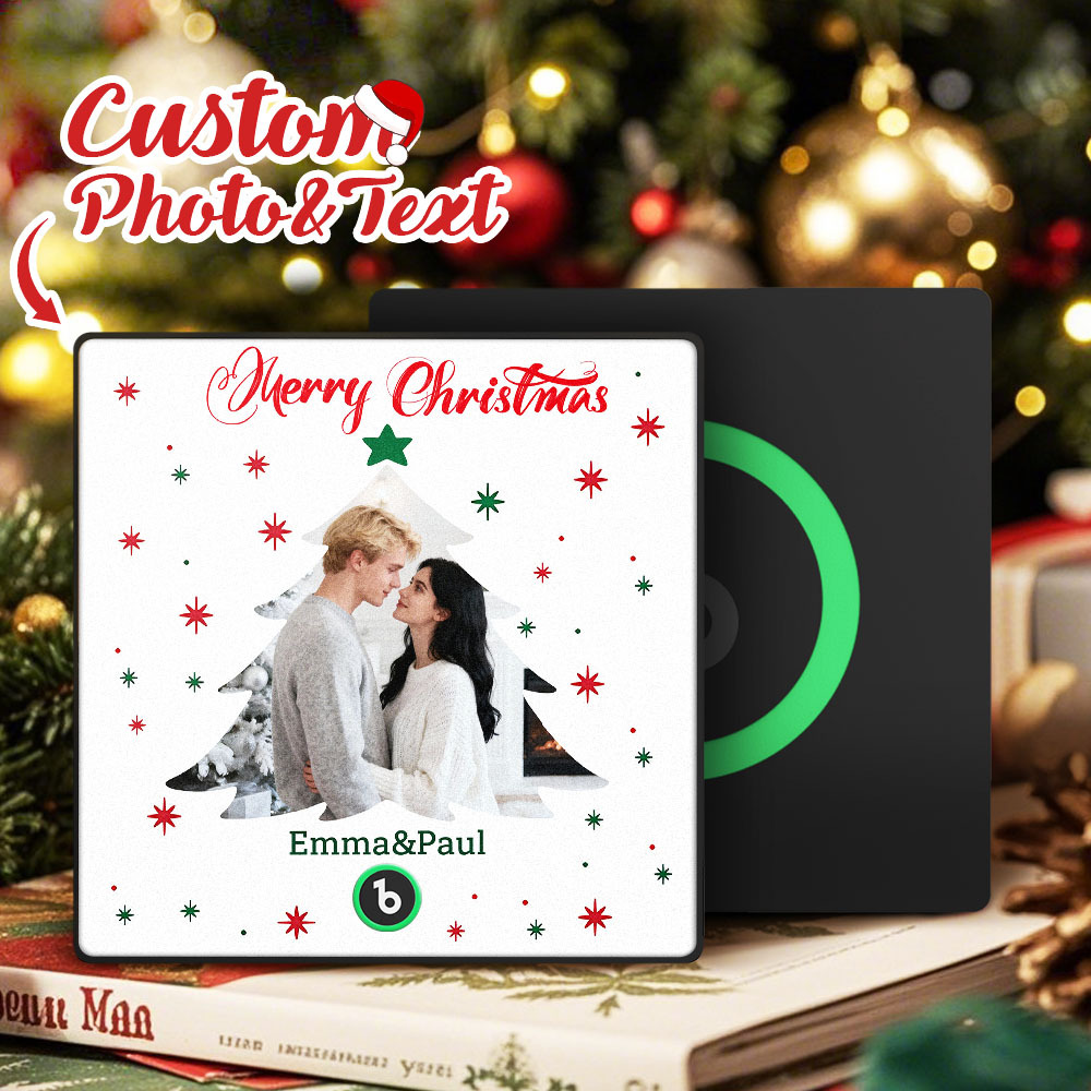 Custom Christmas Tree Music Fridge Magnet Personalized Music Photo for Your Loved Ones