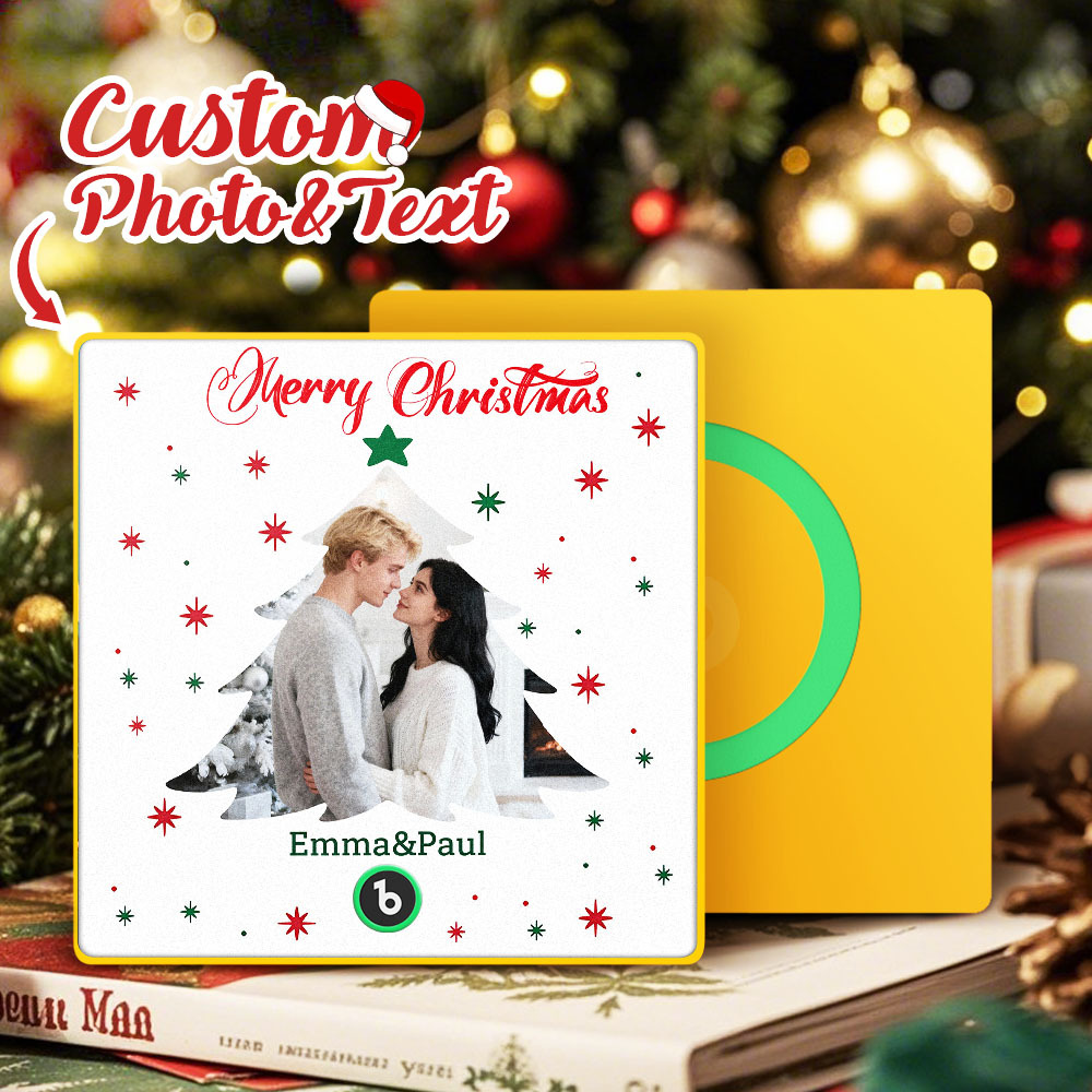 Custom Christmas Tree Music Fridge Magnet Personalized Music Photo for Your Loved Ones