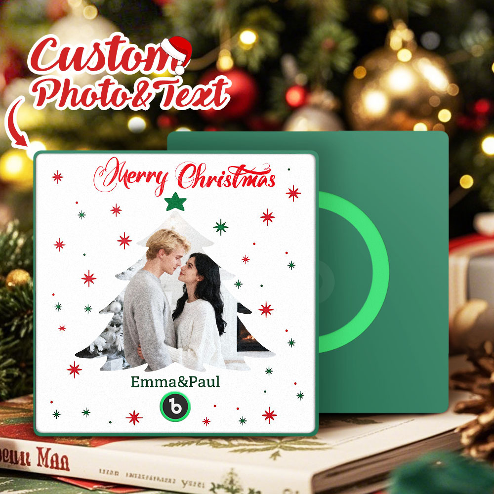 Custom Christmas Tree Music Fridge Magnet Personalized Music Photo for Your Loved Ones