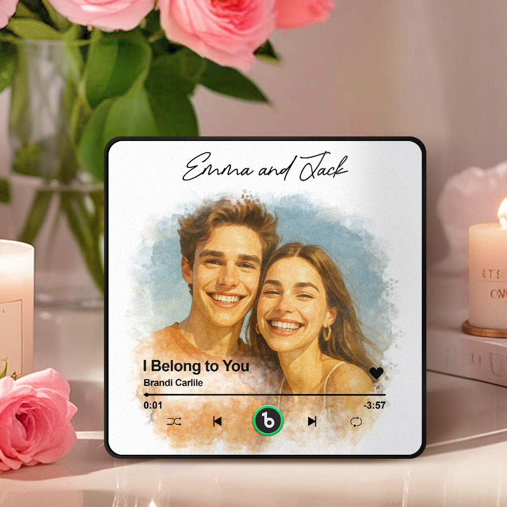 Custom Music Fridge Magnet Personalized Music Photo Oil Painting Style for Your Loved Ones