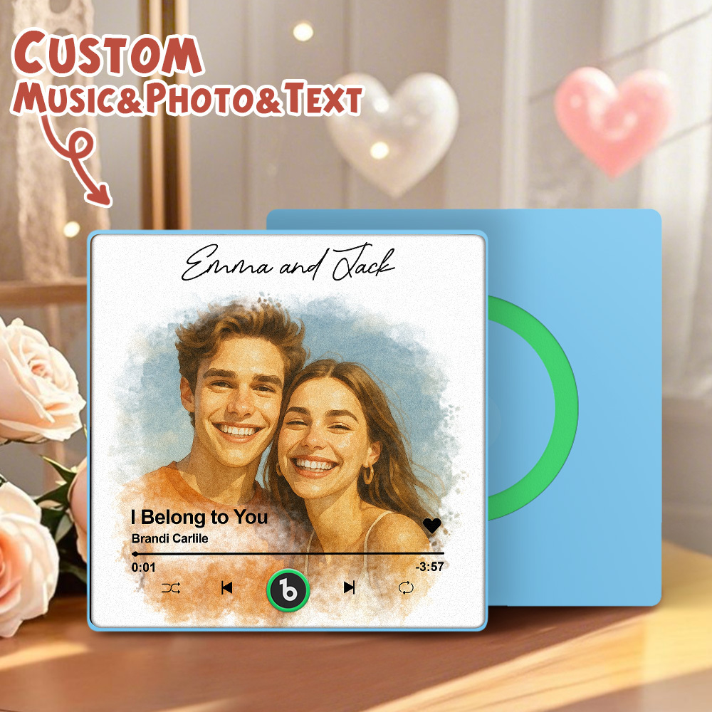 Custom Music Fridge Magnet Personalized Music Photo Oil Painting Style for Your Loved Ones
