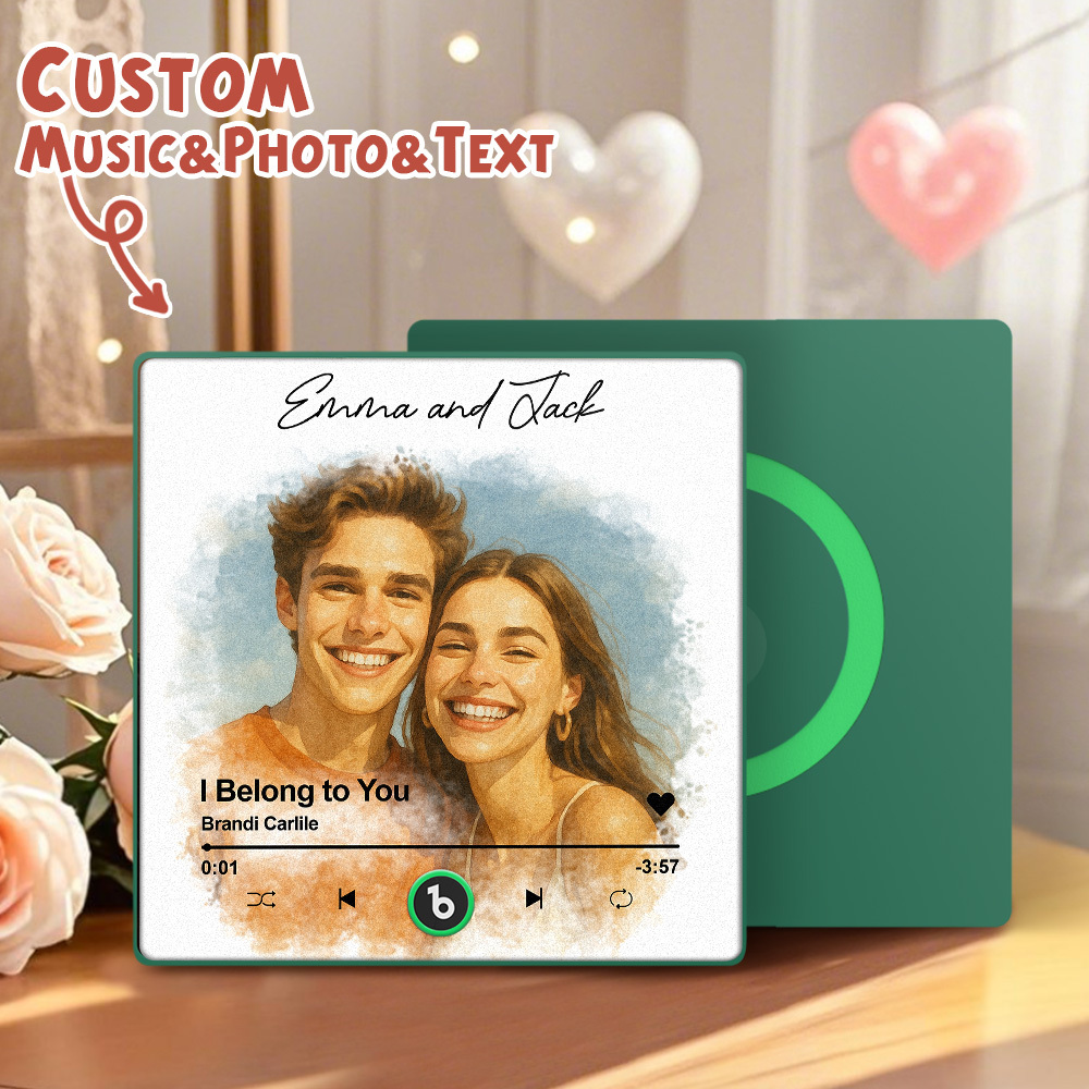 Custom Music Fridge Magnet Personalized Music Photo Oil Painting Style for Your Loved Ones