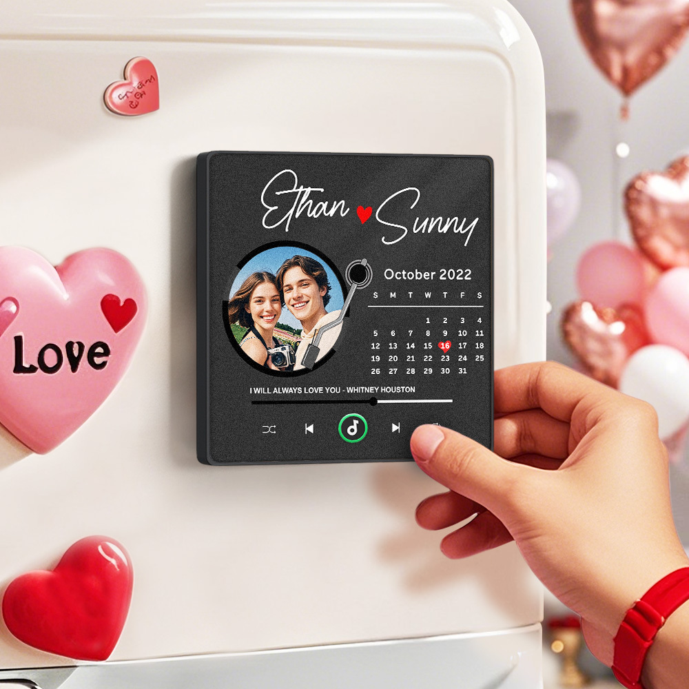 Custom Music Fridge Magnet Personalized Record Fridge Magnet Valentine's Gift for Her