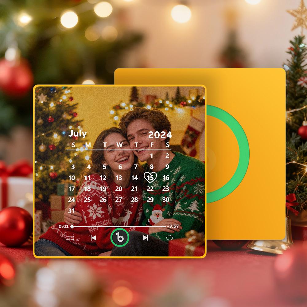 Christmas Gifts Customized Multiple Photo Music Fridge Magnet Can Play Songs Personalized Music Wall Photo Sticker