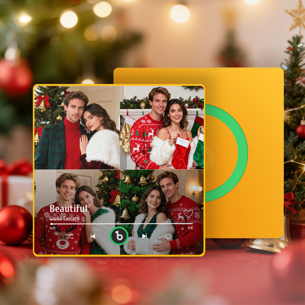 Christmas Gifts Customized Multiple Photo Music Fridge Magnet Can Play Songs Personalized Music Wall Photo Sticker