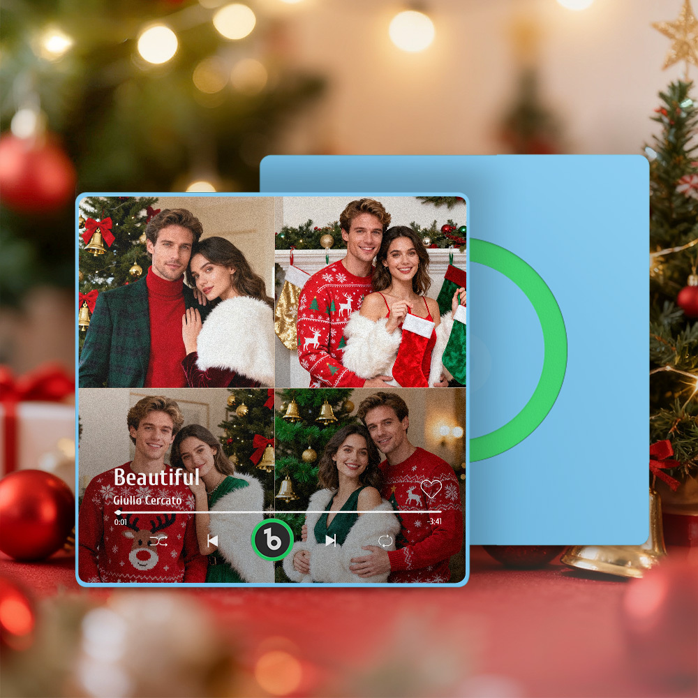 Christmas Gifts Customized Multiple Photo Music Fridge Magnet Can Play Songs Personalized Music Wall Photo Sticker