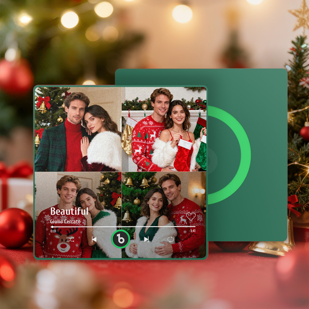 Christmas Gifts Customized Multiple Photo Music Fridge Magnet Can Play Songs Personalized Music Wall Photo Sticker