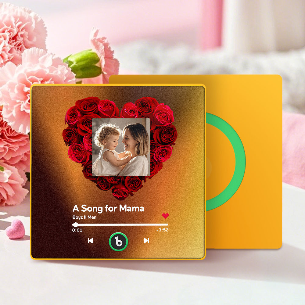 Personalised Fridge Magnet That Play Songs FridgeBeats Gifts for Mum With Rose -