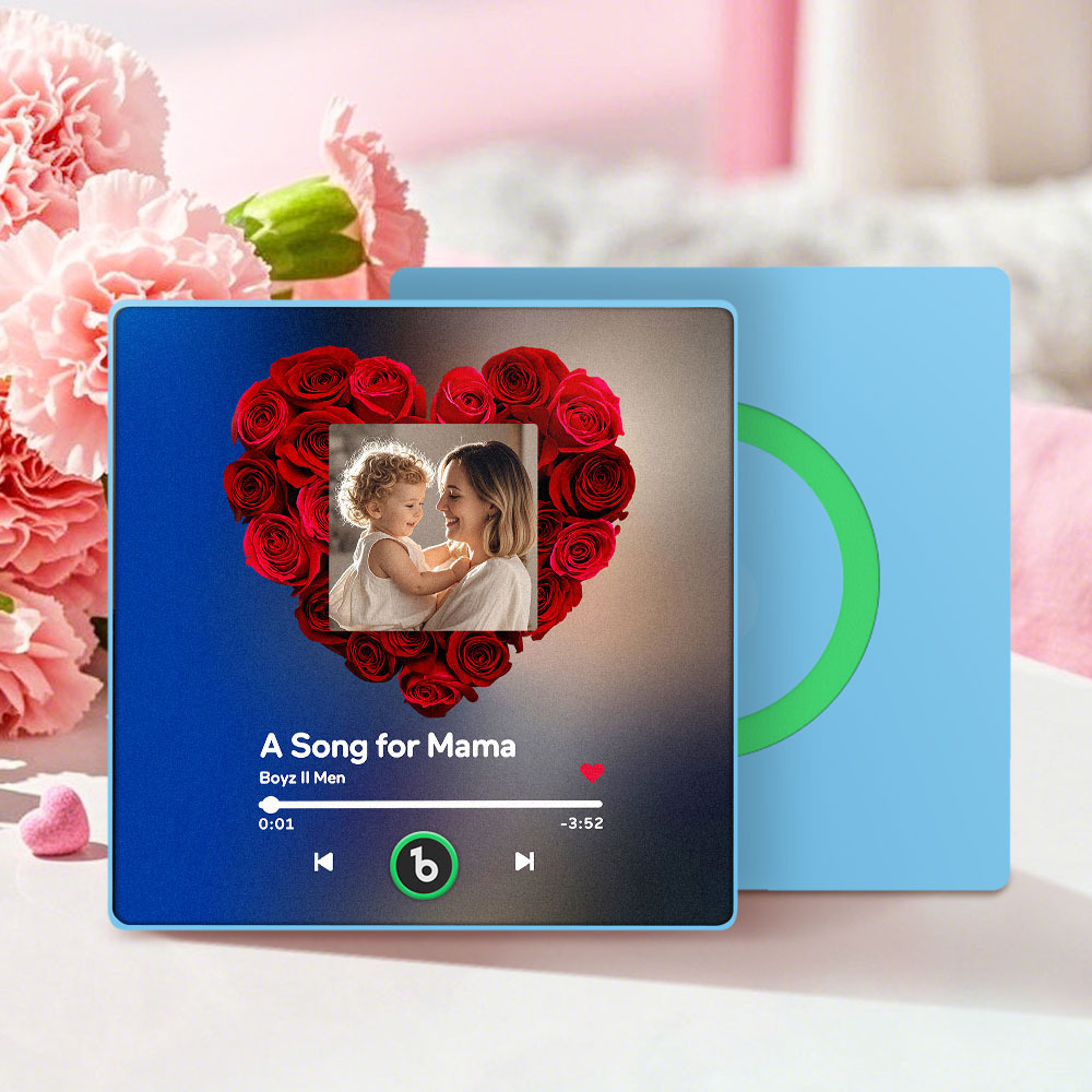 Personalised Fridge Magnet That Play Songs FridgeBeats Gifts for Mum With Rose -