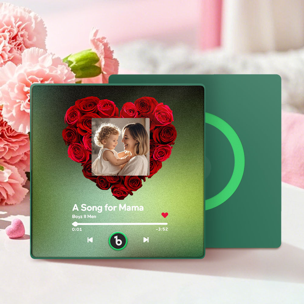 Personalised Fridge Magnet That Play Songs FridgeBeats Gifts for Mum With Rose -