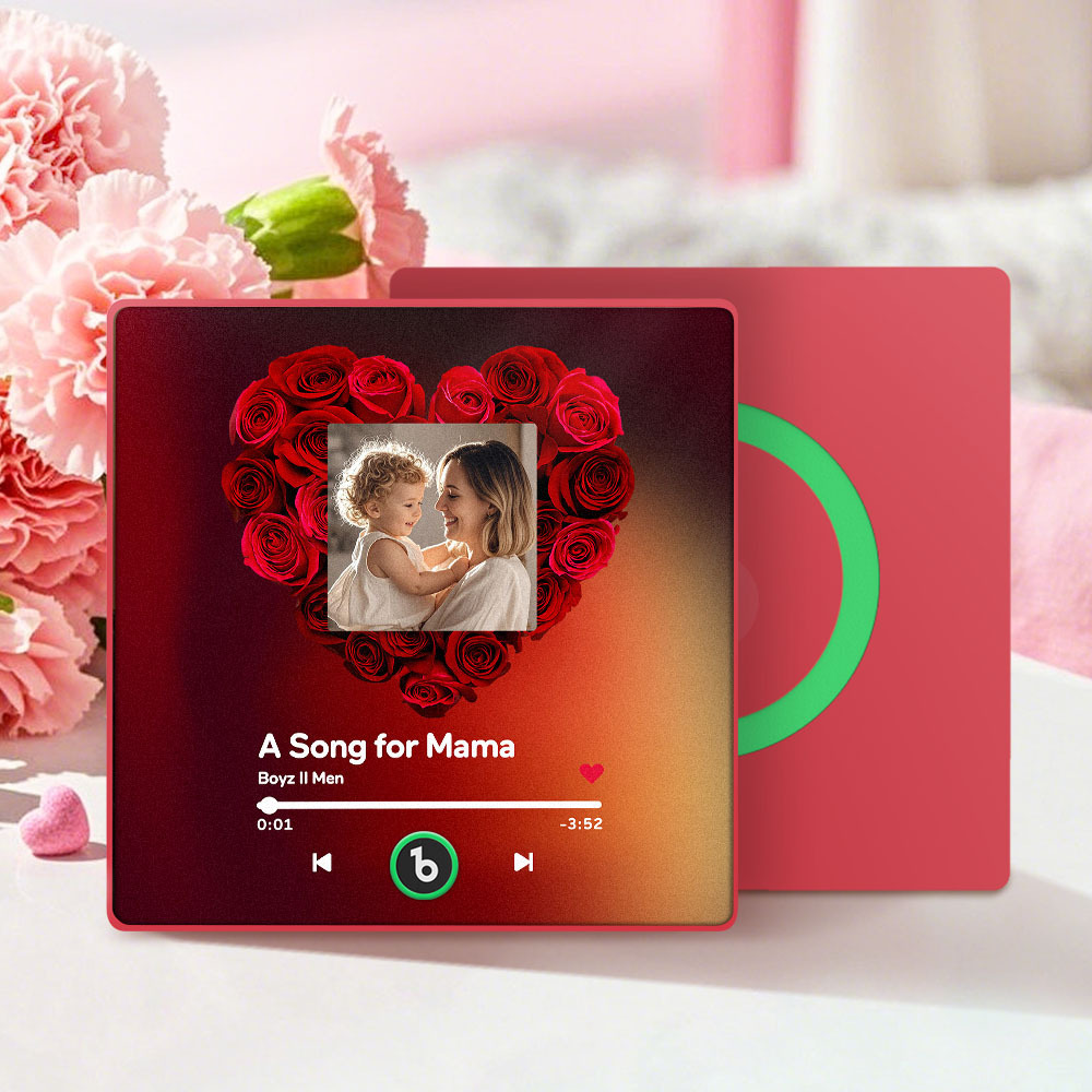 Personalised Fridge Magnet That Play Songs FridgeBeats Gifts for Mum With Rose -