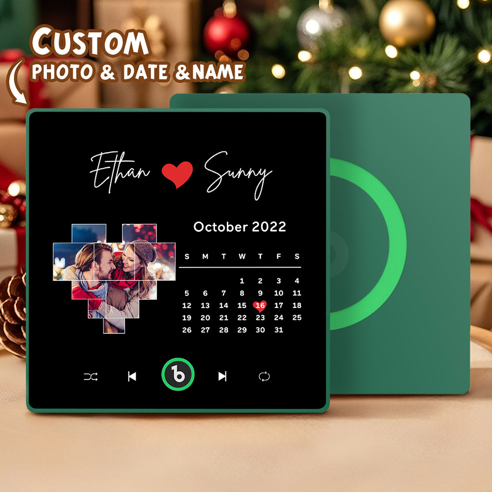 Gift for Her New 4.0 Upgrade Custom Music Fridge Magnet Colorful Frame Album Fridge Magnet Can Play Songs Gift for Couple