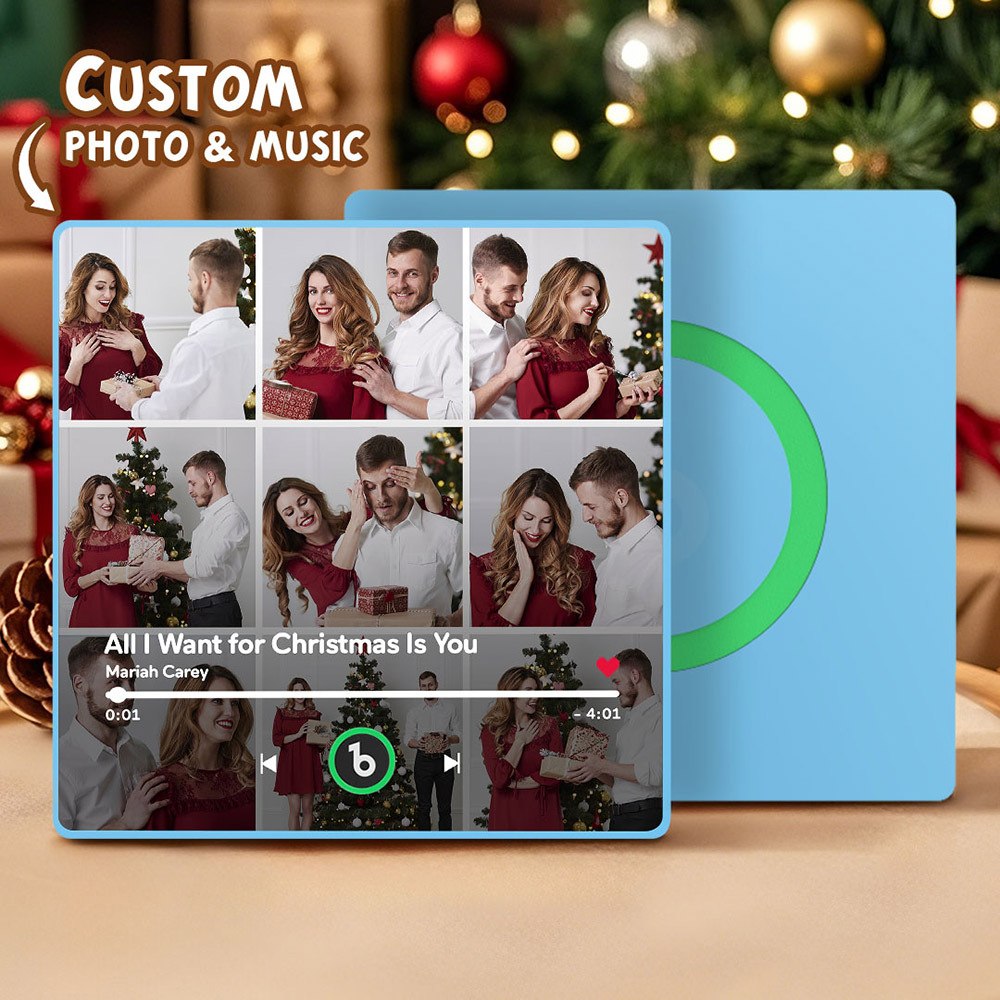 Christmas Gifts New 4.0 Upgrade Custom Music Fridge Magnet Colorful Frame Album Fridge Magnet Can Play Songs Gift for Couple