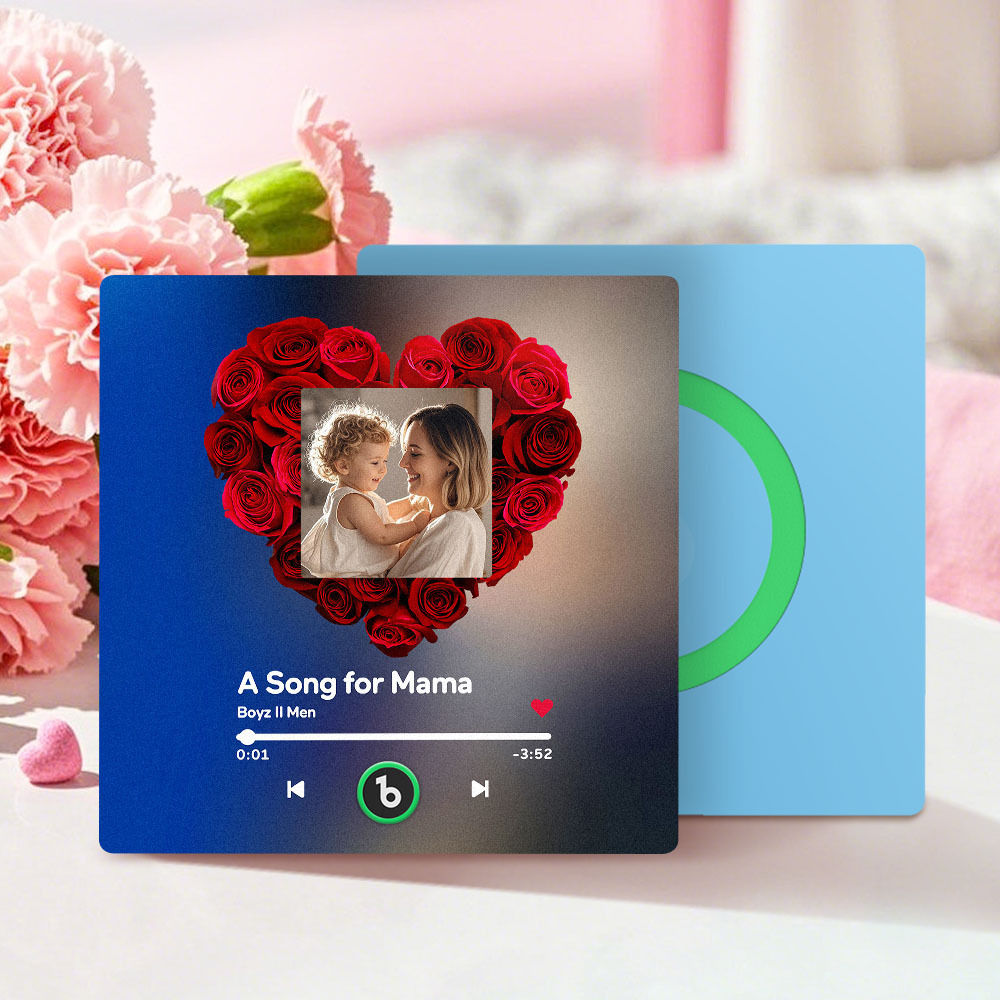 Personalised Fridge Magnet That Play Songs FridgeBeats Gifts for Mum With Rose -