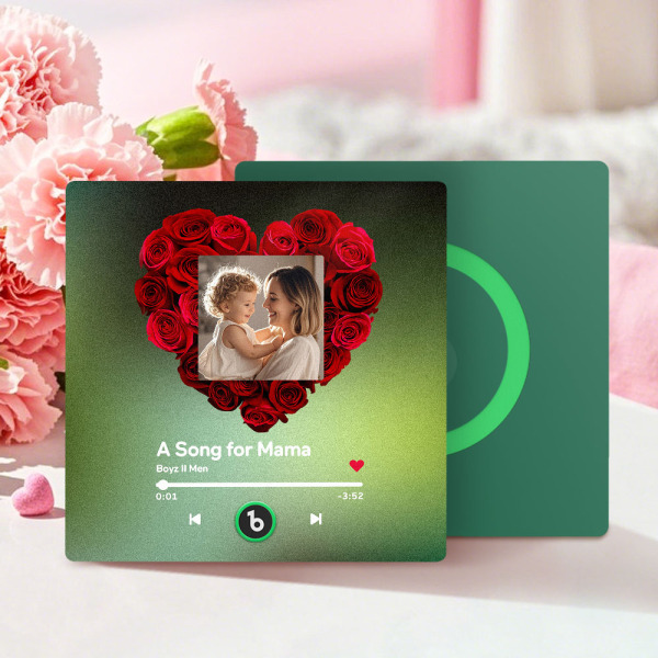 Personalised Fridge Magnet That Play Songs FridgeBeats Gifts for Mum With Rose -