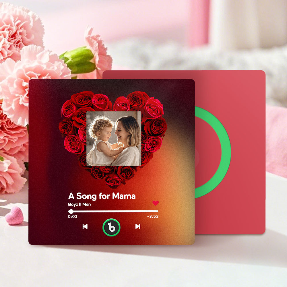 Personalised Fridge Magnet That Play Songs FridgeBeats Gifts for Mum With Rose -