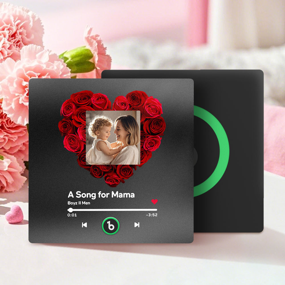 Personalised Fridge Magnet That Play Songs FridgeBeats Gifts for Mum With Rose -