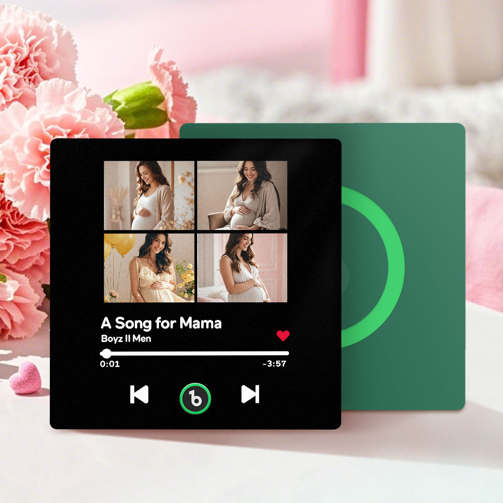 Personalised Music Fridge Magnet with 4 Photos FridgeBeats Mother's Day Gifts for Mum -