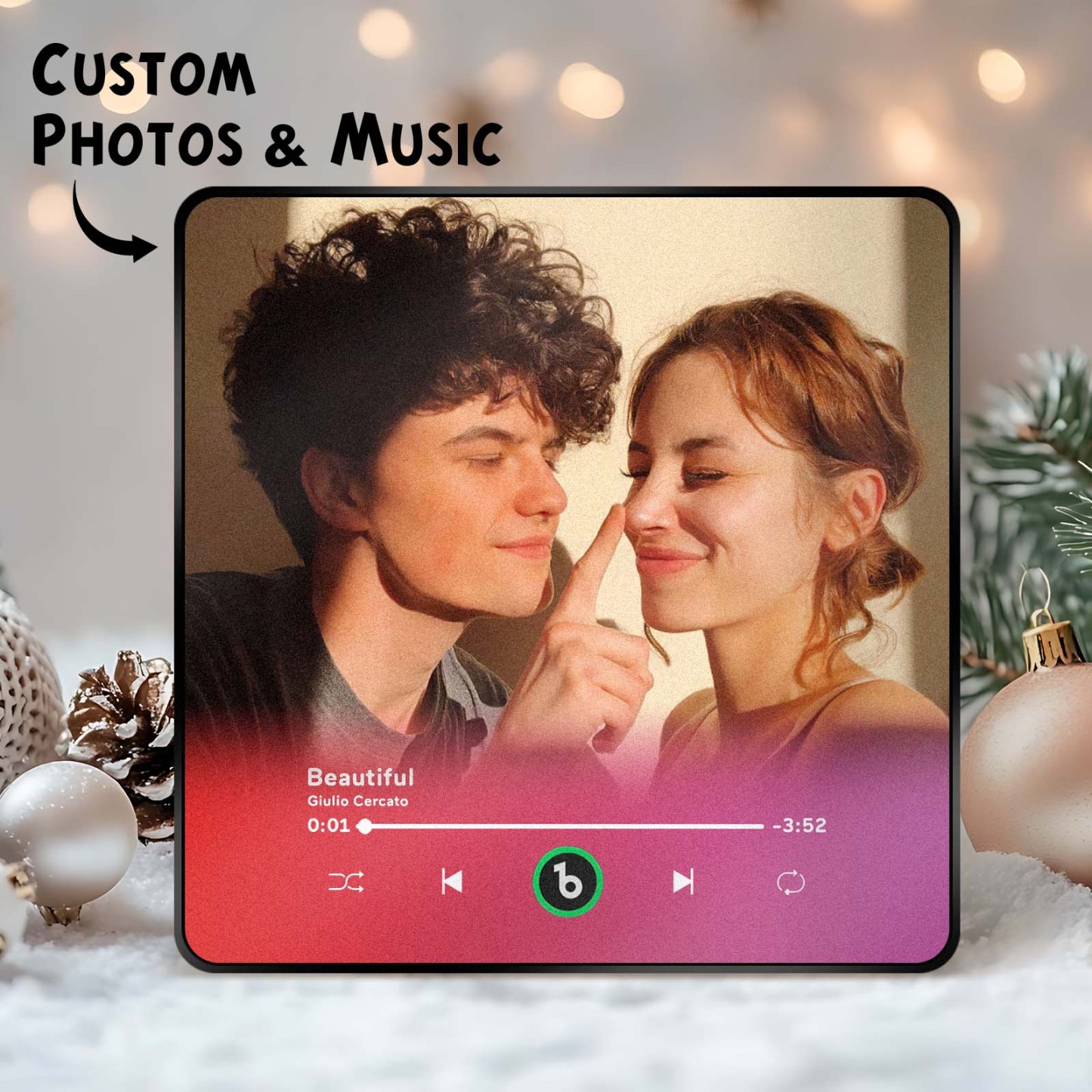 New 4.0 Upgrade Custom Music Fridge Magnet Colorful Frame Album Fridge Magnet Can Play Songs Gift for Couple