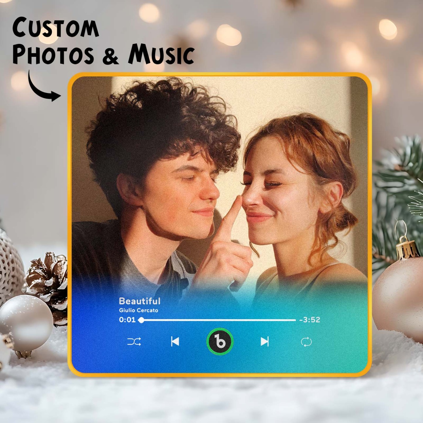 New 4.0 Upgrade Custom Music Fridge Magnet Colorful Frame Album Fridge Magnet Can Play Songs Gift for Couple