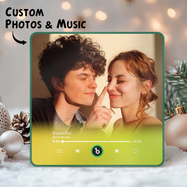 New 4.0 Upgrade Custom Music Fridge Magnet Colorful Frame Album Fridge Magnet Can Play Songs Gift for Couple