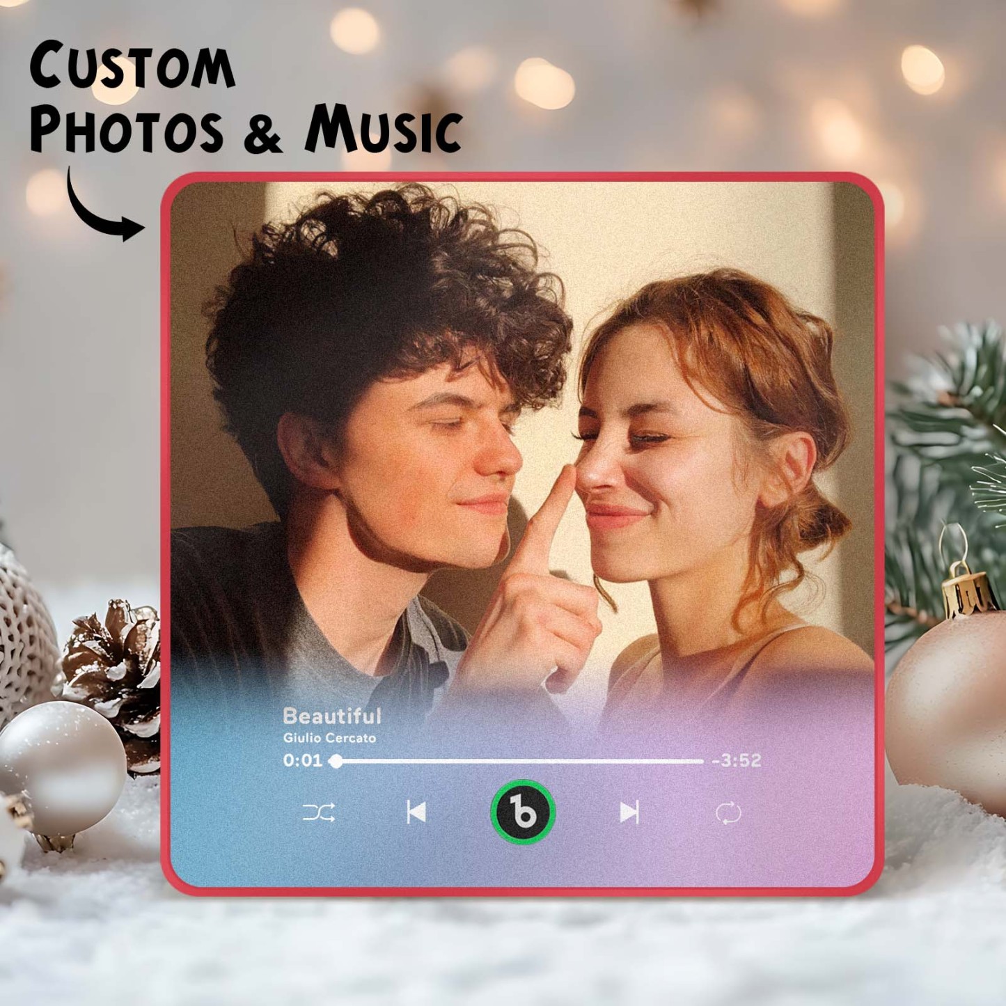New 4.0 Upgrade Custom Music Fridge Magnet Colorful Frame Album Fridge Magnet Can Play Songs Gift for Couple