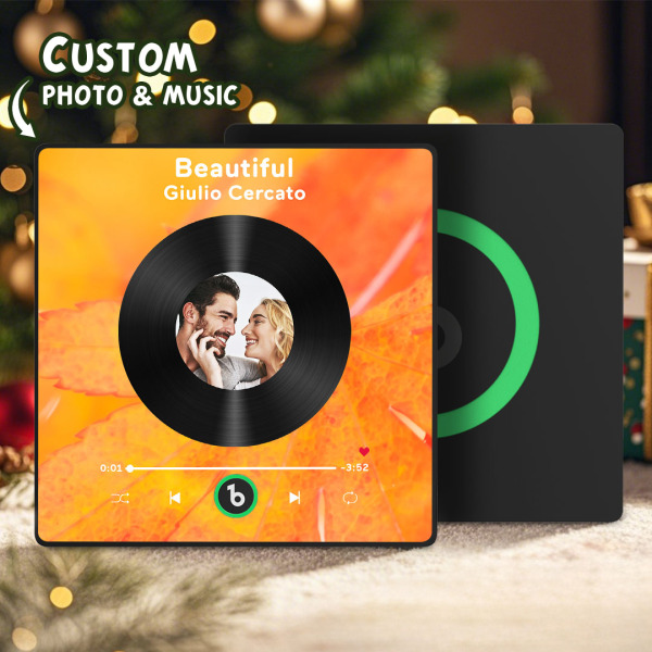 New 4.0 Upgrade Custom Music Fridge Magnet Colorful Frame Album Fridge Magnet Can Play Songs Gift for Couple