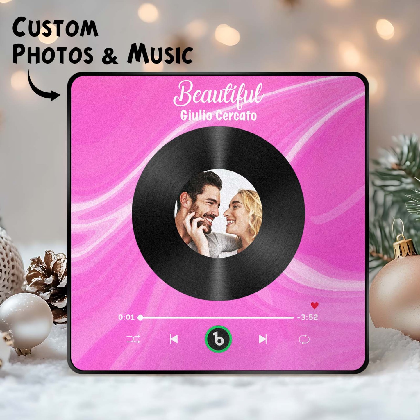 New 4.0 Upgrade Custom Music Fridge Magnet Colorful Frame Album Fridge Magnet Can Play Songs Gift for Couple